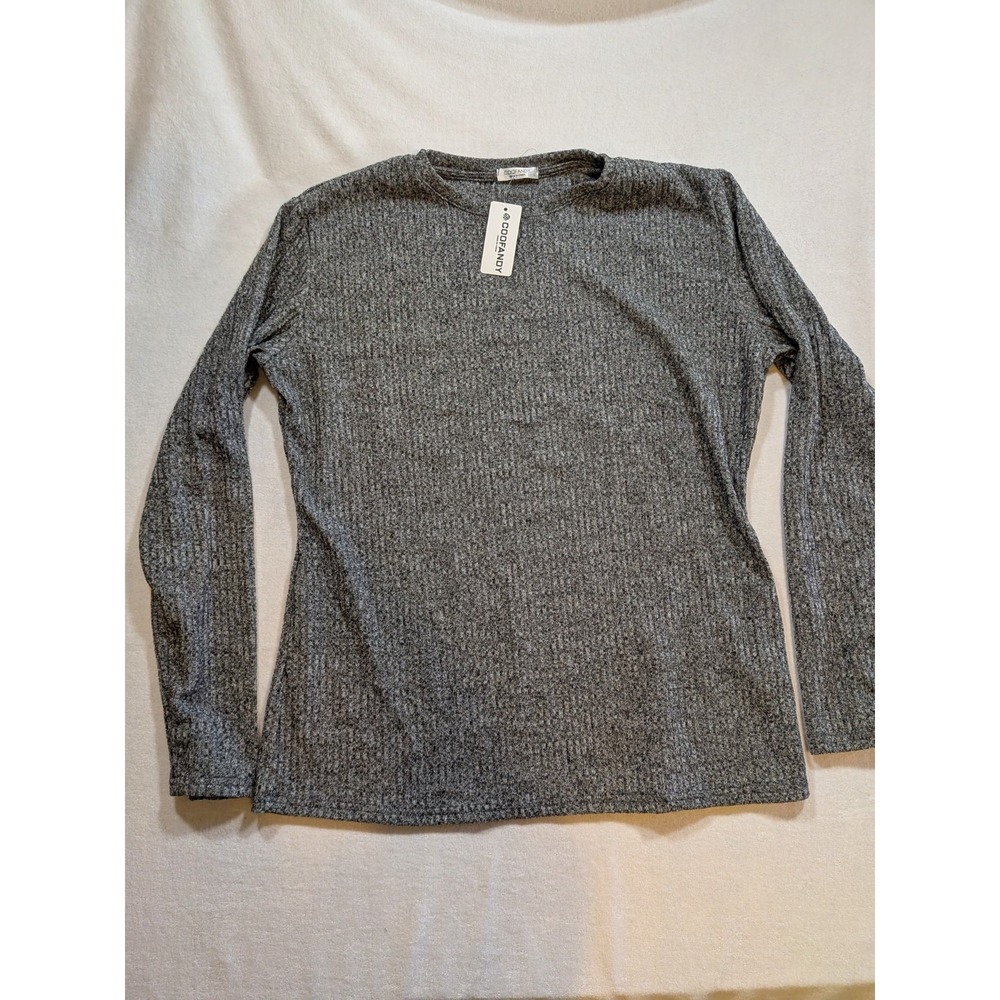 Nwt coofandy gray ribbed sweater size L